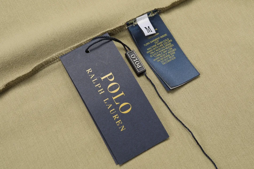🅿️190 RALPH LAUREN 2025 new style classic polo embroidered little bee logo, same style for men and women, casual polo shirt ·Customized pique cotton fabric ·Imported Tajima machine embroidery technology ·Collar label, hangtag, main mark and three labels complete Color: Khaki Size: M-XXXL
